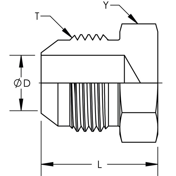 World Wide Fittings JIC Plug Stainless Steel 2408X05SS - main